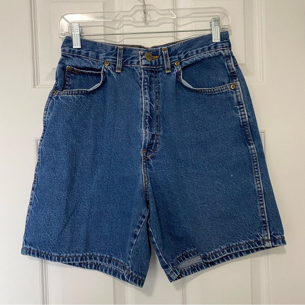 90’s Super High Waist 100% Cotton Chic Brand Blue Jean Shorts S/M